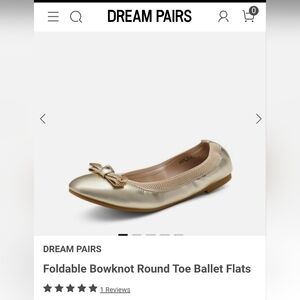 Dream Pairs Gold Round Toe Ballet Flats Sz. 8.5 NWOT